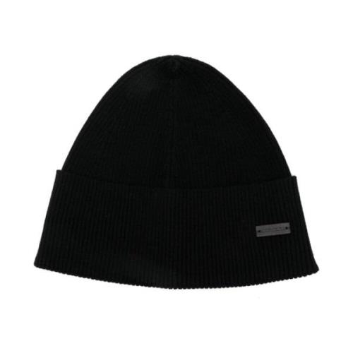 Sort Cashmere Strik Logo Hat