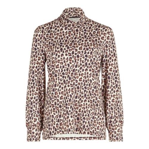 Animal Print Turtleneck Shirt