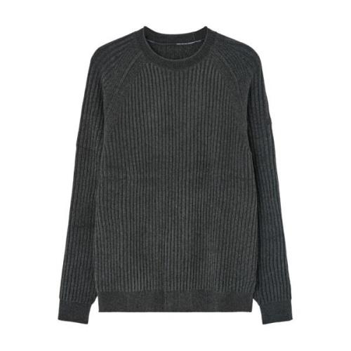 Blå Struktureret Jersey Sweater