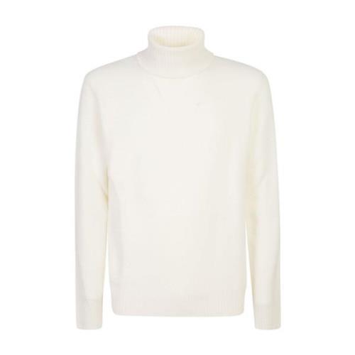 Hvid uld højhalset sweater