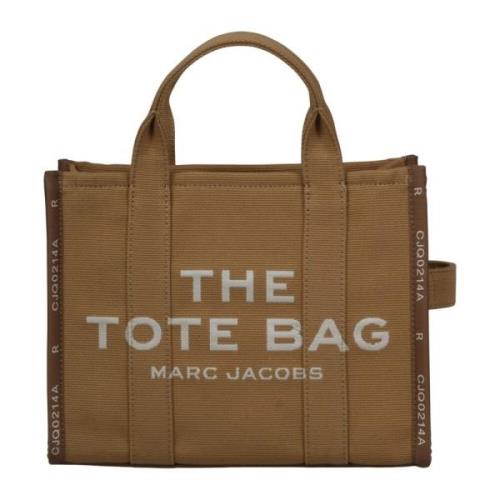 Jacquard Mellemstor Tote Taske med Logo Print