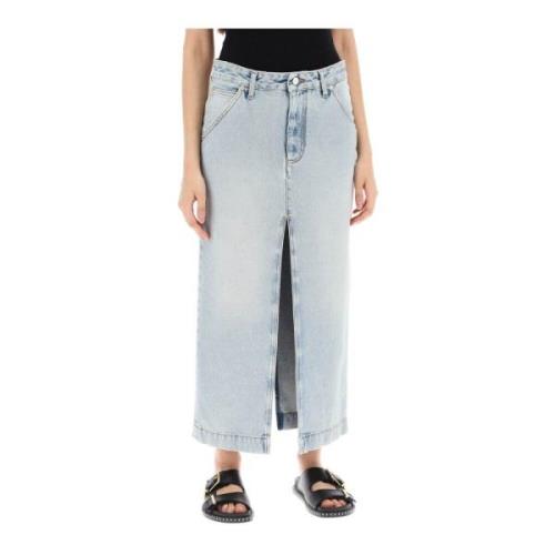 Slidt Denim Midi Nederdel