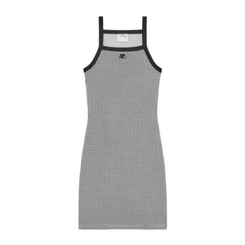 Houndstooth Square Neck Kjole