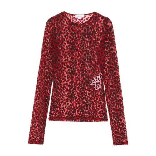 Rød Leopard Print Sweater