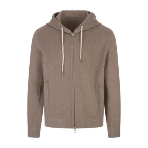 Brun Cashmere Zip-Up Hoodie Sweater