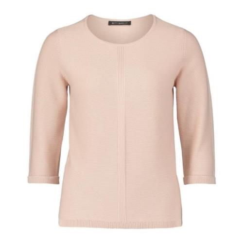 Finstrikket sweater med strikdetaljer