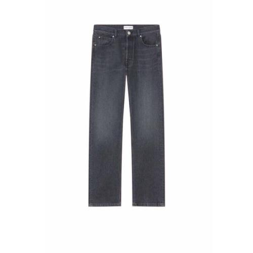 Vintage Grå Straight-Fit Denim Jeans