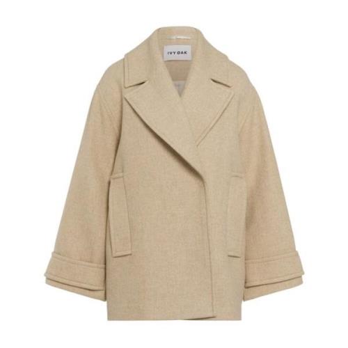 Oversized Sand Melange Beige Coat