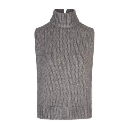 Platinum Grå Sweater Høj Krave