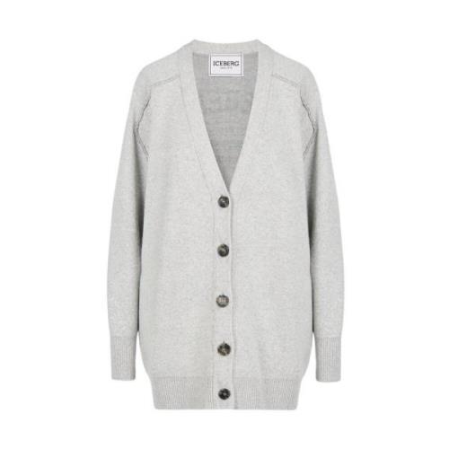 Uld blanding cardigan med logo