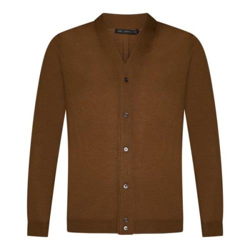 Brun Merinould V-Hals Cardigan