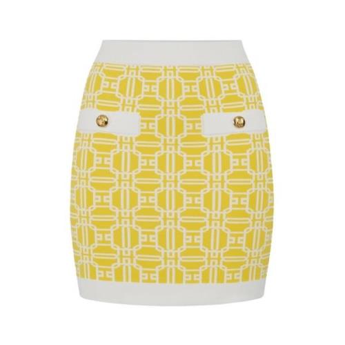 Jacquard Logo Print Miniskirt