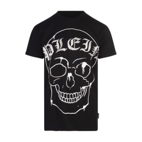 Skull Print Sort T-shirt Polos