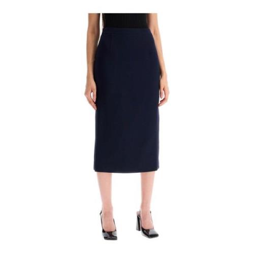 Slim Fit Virgin Wool Midi Nederdel