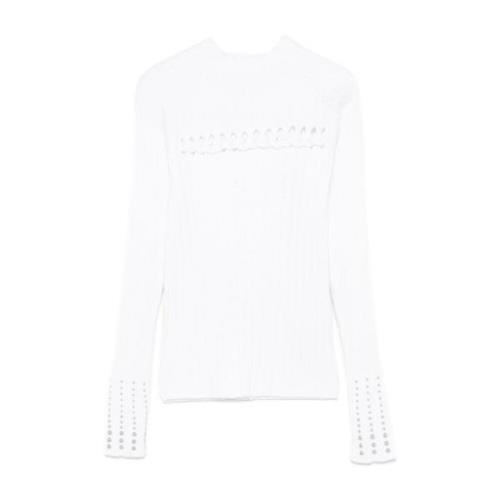 Hvid Ribstrikket Sweater