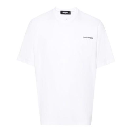 Hvid T-shirt med logo print