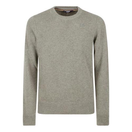 Beige Lambswool Sweater Girocollo