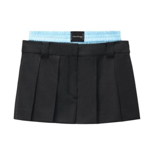 Prestyled Plisseret Skort Sort