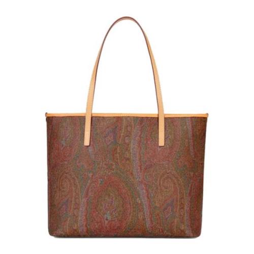 Brun Paisley Jacquard Shopping Taske