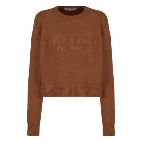 Ribstrikket crew-neck sweater i uldblanding