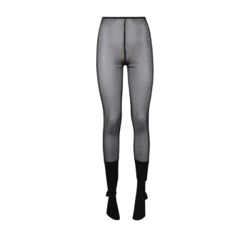 Sort Mesh High Legging med Footsie