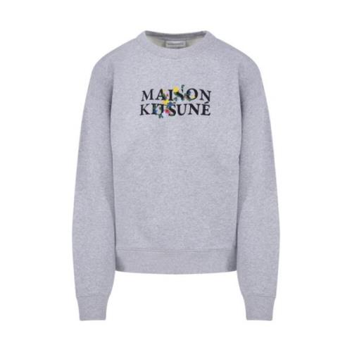 Blomster Komfort Sweatshirt H120 Lys Grå Melange