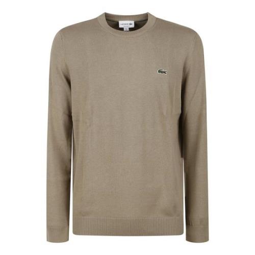 Beige Bomuld Sweater Girocollo Stil