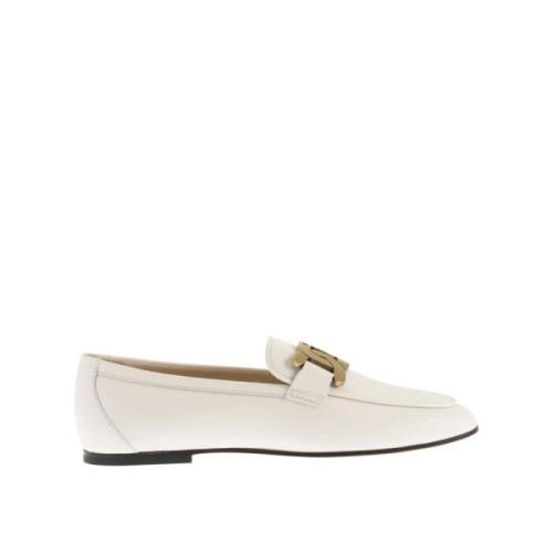 Hvide Læder Loafers Elegant Slip-On