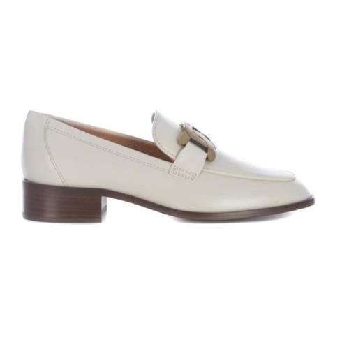 Hvide Læder Loafers Elegante Slip-On Sko