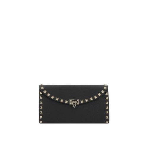 Sort Studded Chain Wallet Taske