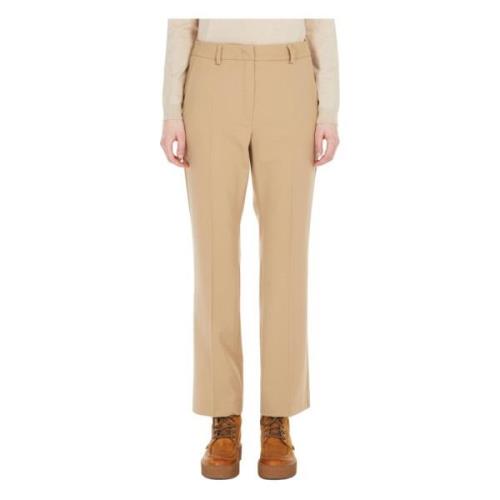 Beige Straight Leg Trousers