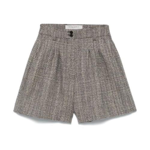 Blå Uld Herringbone Shorts