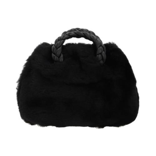 Sort Shearling Skuldertaske