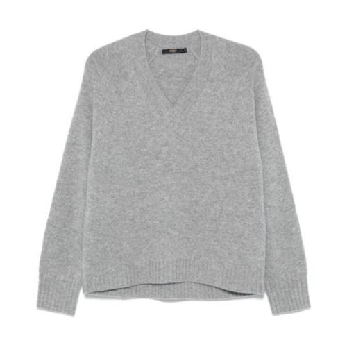 Grå Uld-Kashmir Sweater Strik