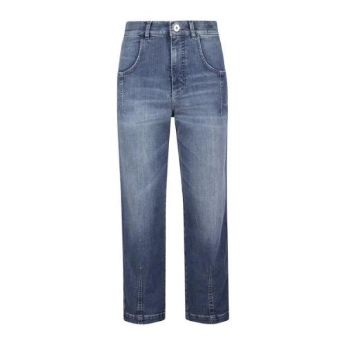 Stræk bomulds denim bukser