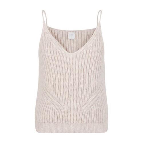 Luksus Strik Tank Top Uld Mohair Silke