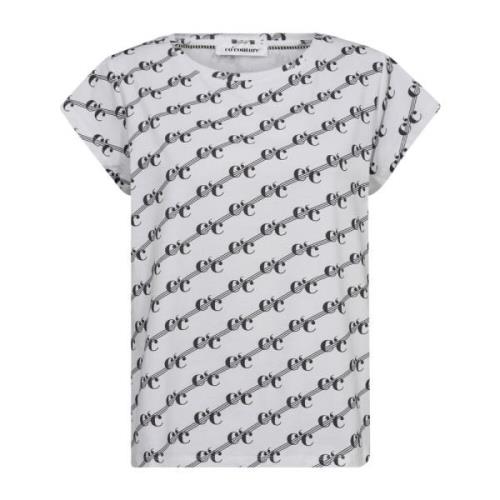 Logo Print Tee Top Hvid