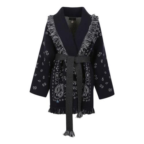 Jacquard Cardigan i Midnight Blue