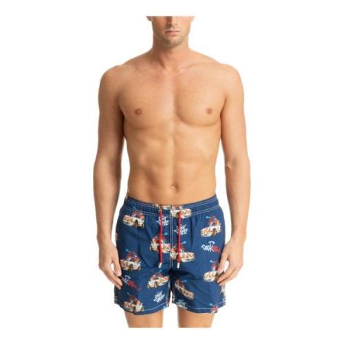 Abstrakte Duck Swim Shorts med Snøre