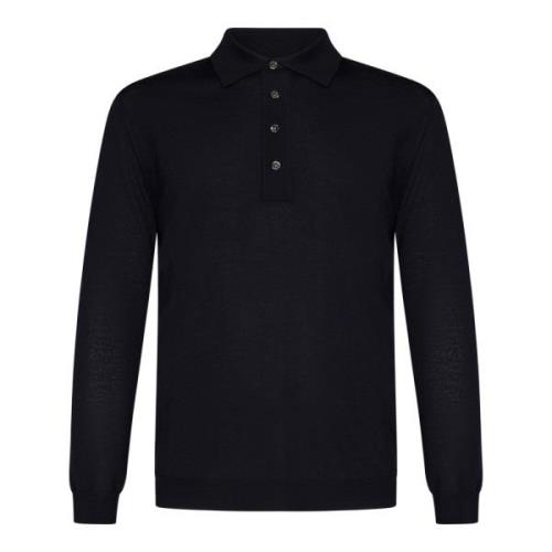 Luksuriøs Midnight Blue Merino Wool Polo