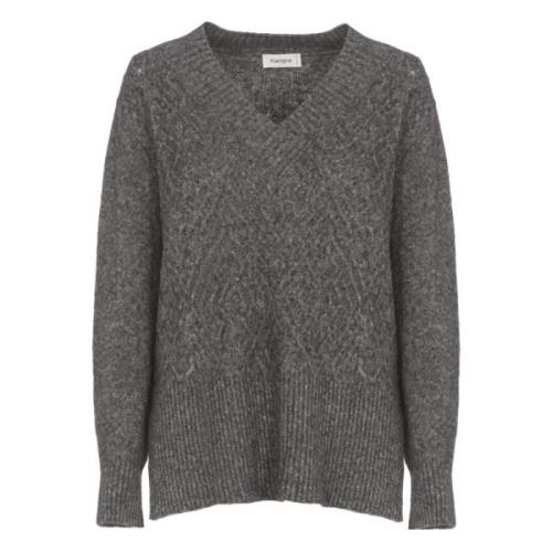 Kashmir Alpaca V-Hals Sweater Grå