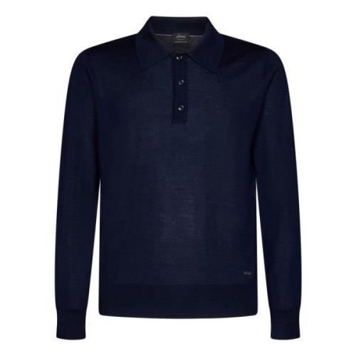 Luksuriøs Blå Cashmere Silke Polo Shirt