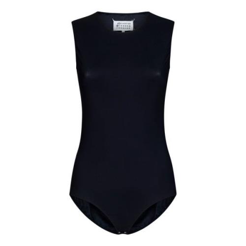 Sort Ærmeløs Stretch Jersey Bodysuit