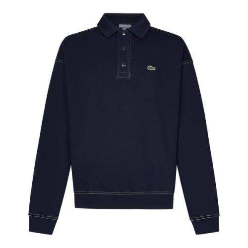 Blå Polo Sweater med Krokodille Patch