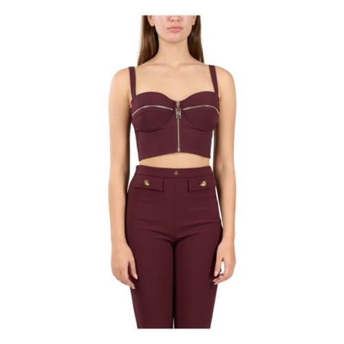 Balconette Zip Motif Bustier Top