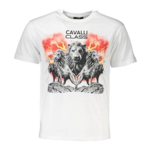 Løveprint Herre T-shirt - Hvid