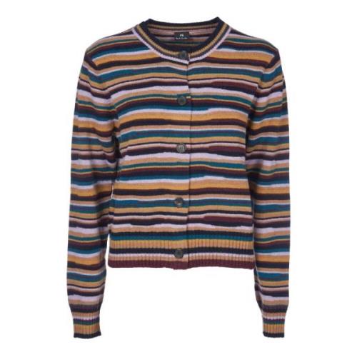 Stribet Uld Cardigan