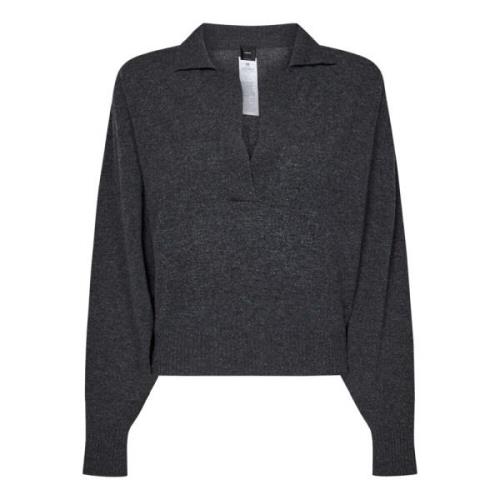 Grå V-hals Uld Cashmere Sweater