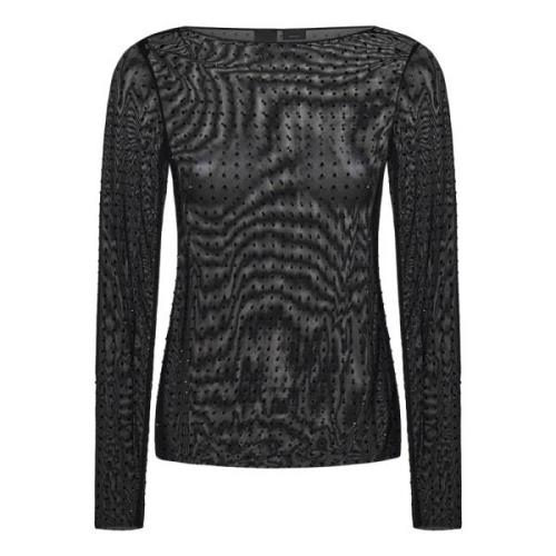 Sort Mesh Rhinestone Topwear AW24