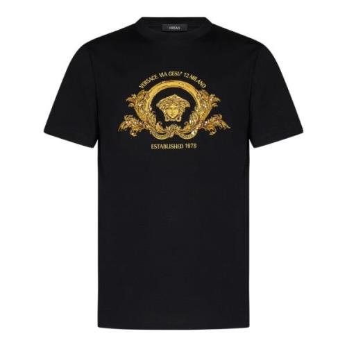 Sort Broderet Medusa Emblem T-shirt